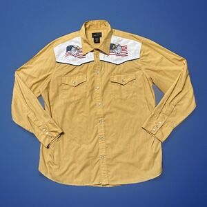Vintage High‎ Noon Men's Size XL Western Pearl Snap Shirt Eagle American Flag